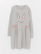 Crew Neck Printed Long Sleeve Girl Tricot Dress